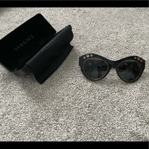 Versace Authentic Brand New Black Cat Eye Sunglasses